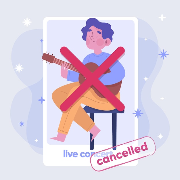 Vector gratuito concepto de eventos musicales cancelados