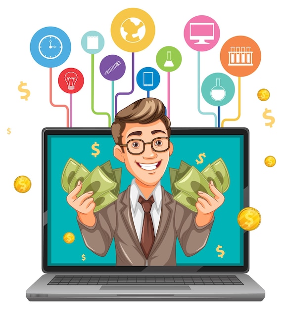 Concepto de éxito de los negocios en línea