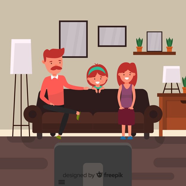Concepto de familia feliz en casa