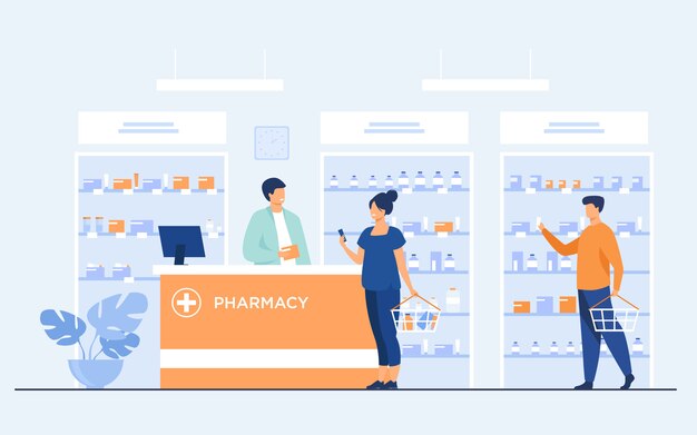 Concepto de farmacia o tienda médica.