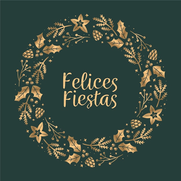 Vector gratuito concepto de felices fiestas de oro