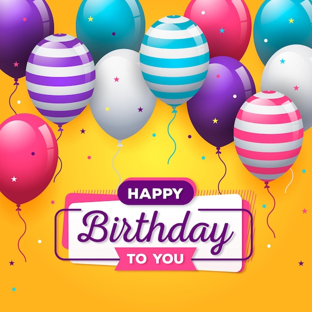 Concepto de feliz cumpleaños con globos