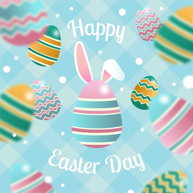 Concepto de feliz día de Pascua borrosa