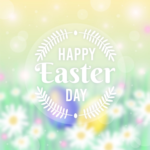 Concepto de feliz día de Pascua borrosa