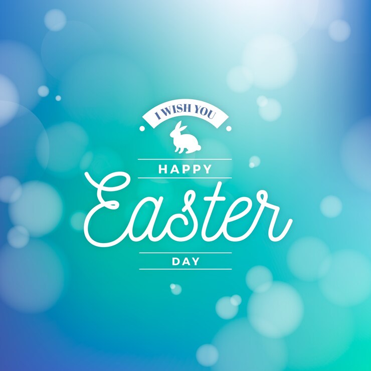 Vector gratuito concepto de feliz día de pascua borrosa