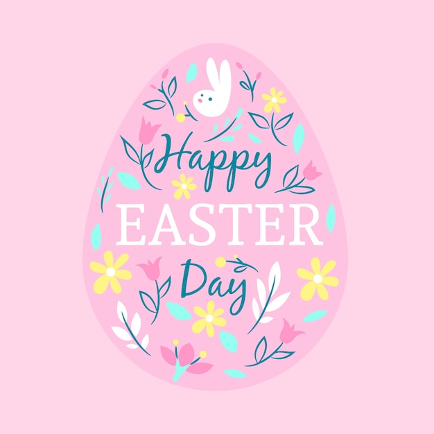 Concepto de feliz día de Pascua de diseño plano