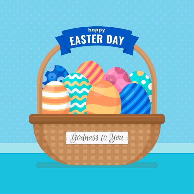 Concepto de feliz día de Pascua de diseño plano