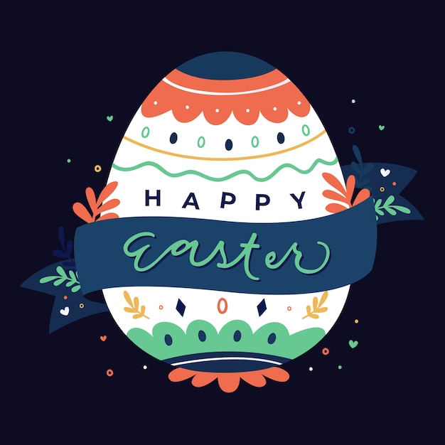 Concepto de feliz día de Pascua de diseño plano