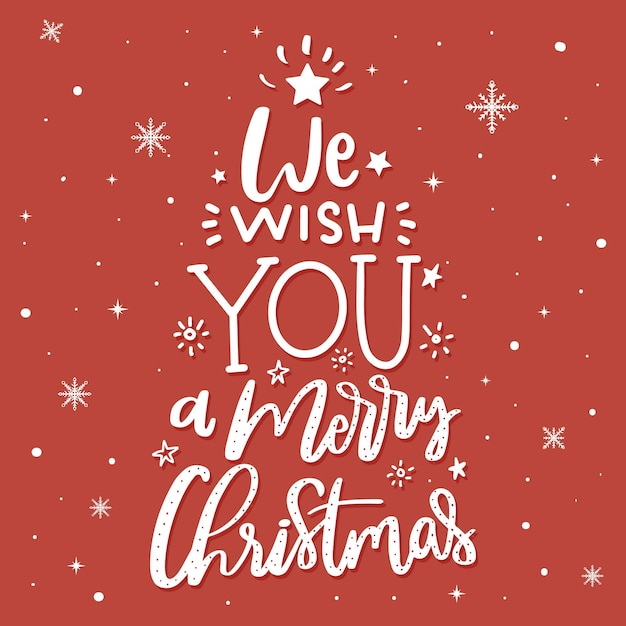 Vector gratuito concepto de feliz navidad con letras