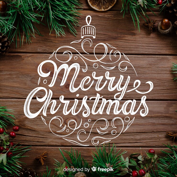 Vector gratuito concepto de feliz navidad con letras