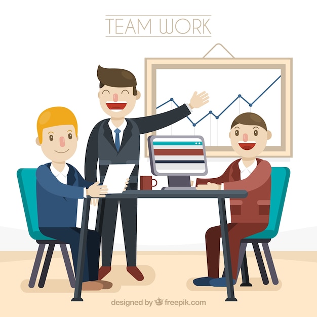 Vector gratuito concepto feliz de teamwork