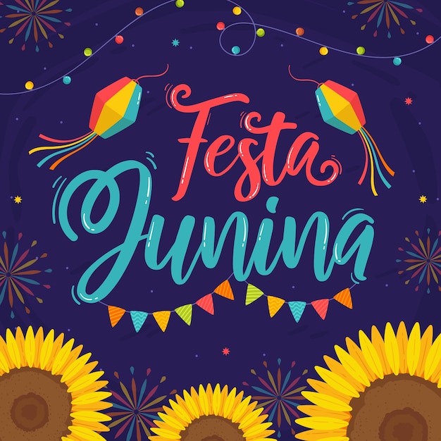 Vector gratuito concepto de festa junina dibujado a mano