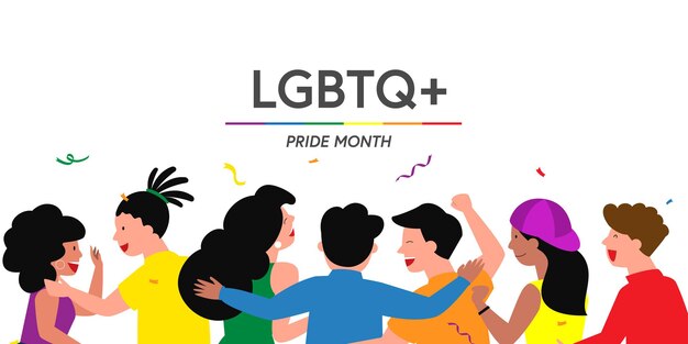 Concepto del festival del orgullo, el grupo de personas prepara un evento del festival del orgullo juntos