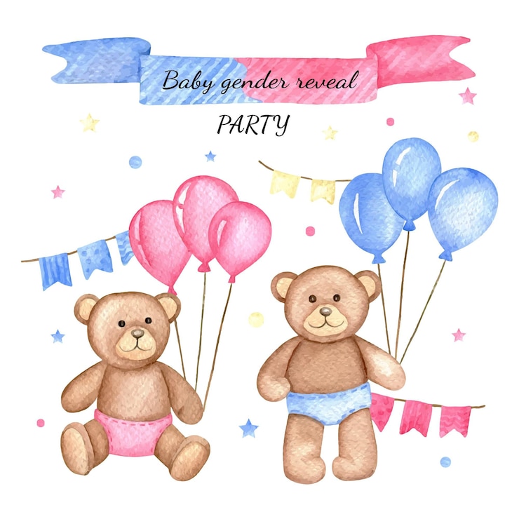 Vector gratuito concepto de fiesta de revelación de género pintado a mano