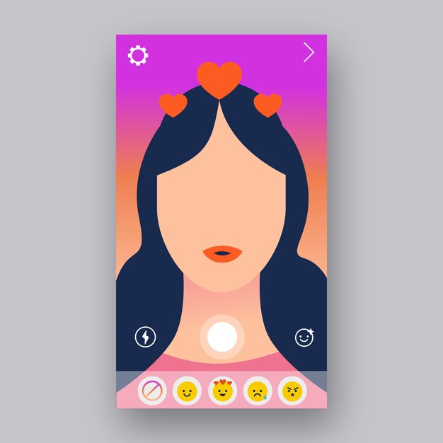 Concepto de filtro de instagram ar