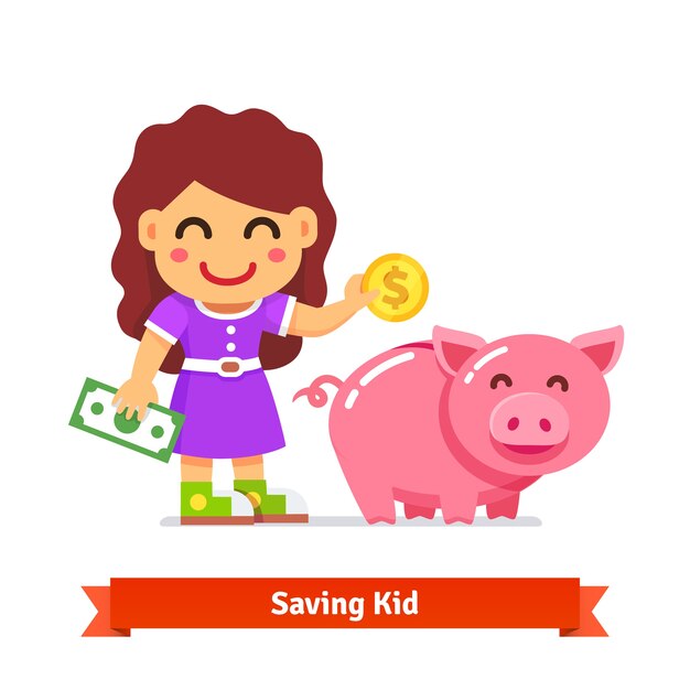 Concepto de finanzas y ahorros de los niños
