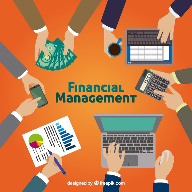 Concepto de finanzas con manos trabajando