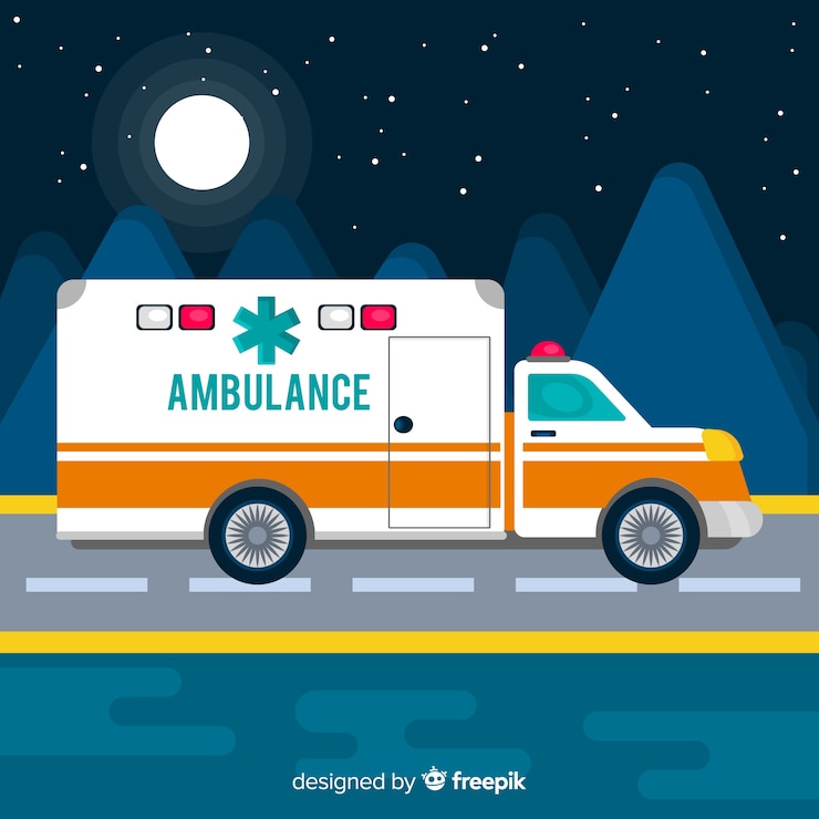 Vector gratuito concepto flat de ambulancia