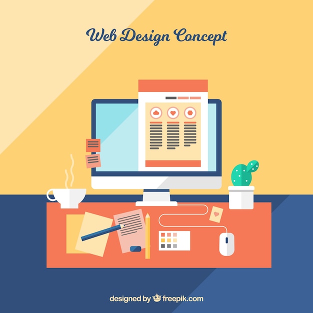 Concepto flat de diseño web