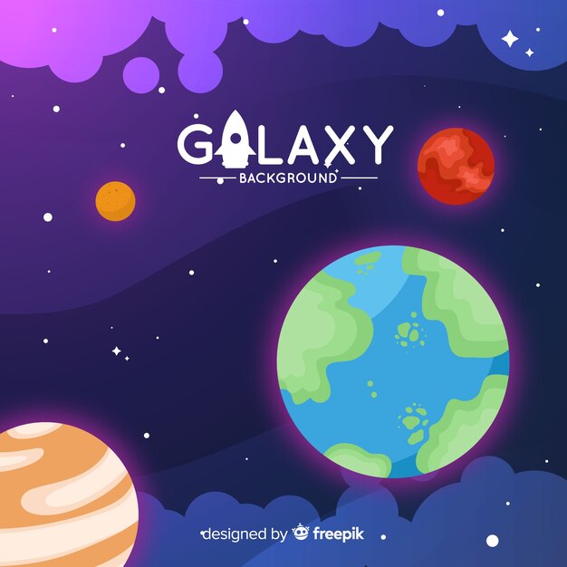 Concepto flat de fondo de galaxia