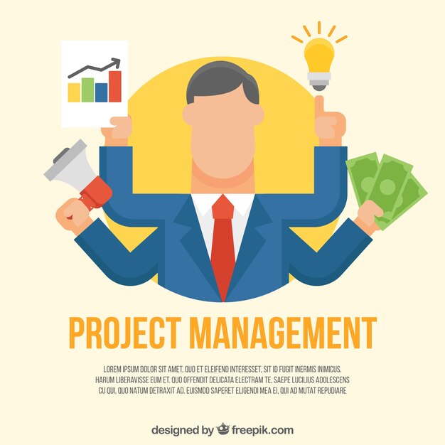Concepto flat de gestión de proyectos