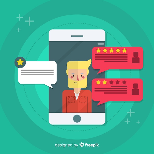 Concepto flat de satisfacción del cliente