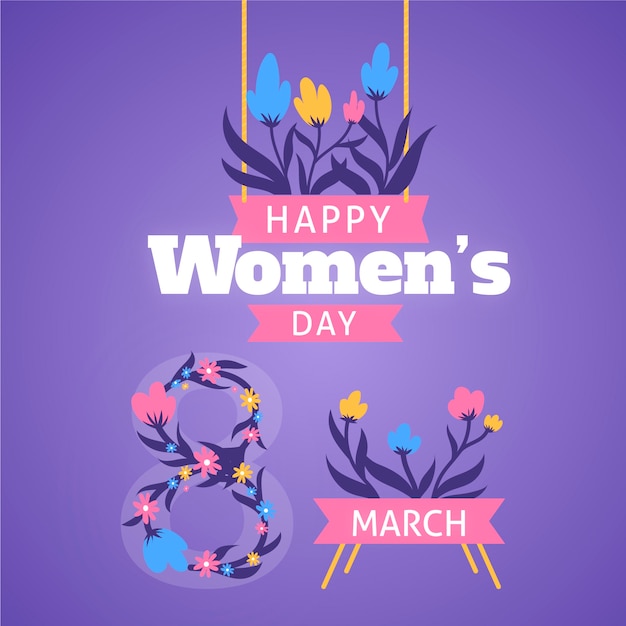 Vector gratuito concepto floral del día de las mujeres