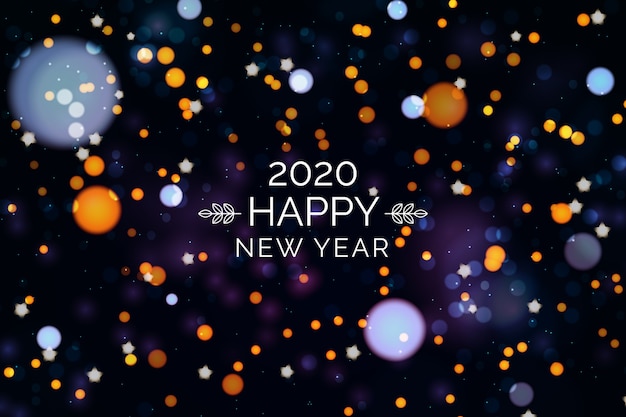 Concepto de fondo borroso año nuevo 2020