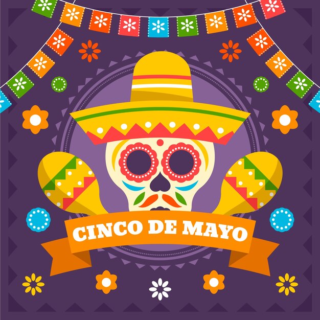 Concepto de fondo de cinco de mayo