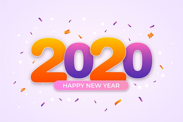 Concepto de fondo de confeti año nuevo 2020
