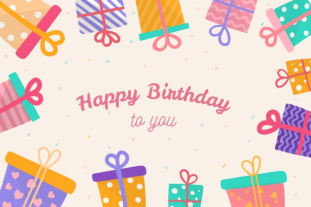 Concepto de fondo de cumpleaños dibujado a mano