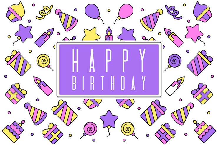Vector gratuito concepto de fondo de cumpleaños de diseño plano