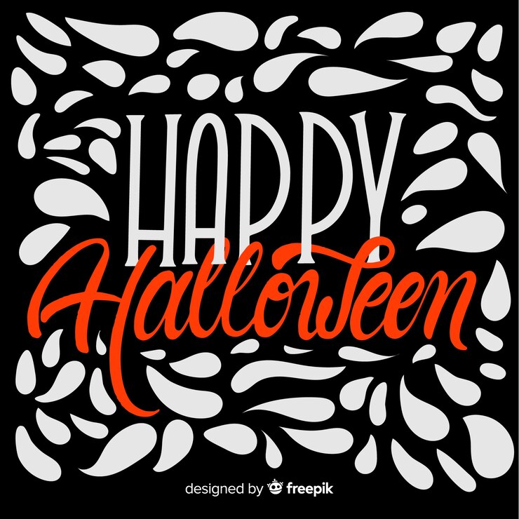 Vector gratuito concepto de fondo de halloween con lettering