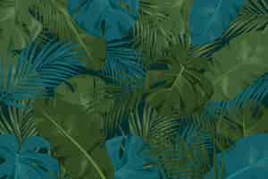 Vector gratuito concepto de fondo de hojas tropicales
