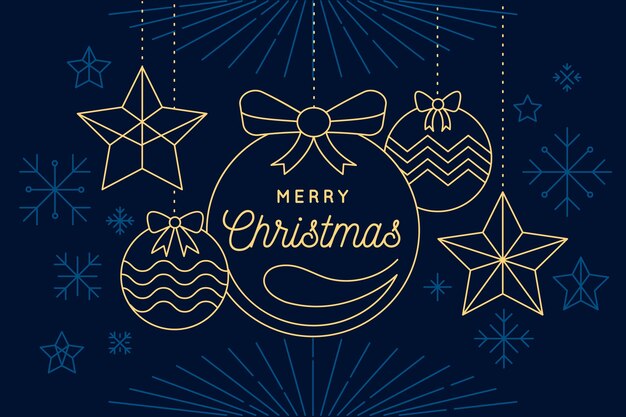 Concepto de fondo de Navidad en estilo de contorno