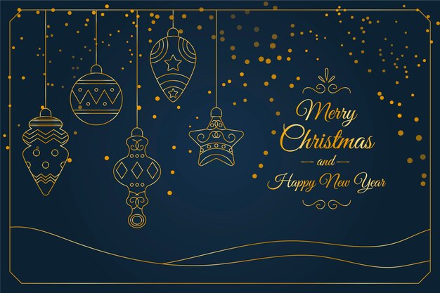Concepto de fondo de Navidad en estilo de contorno