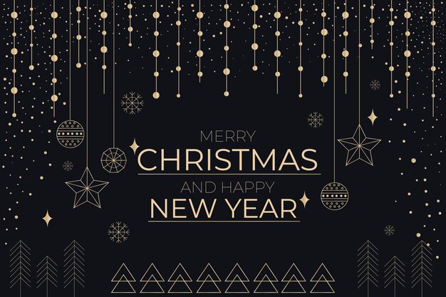 Concepto de fondo de Navidad en estilo de contorno