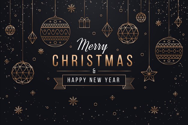 Concepto de fondo de Navidad en estilo de contorno
