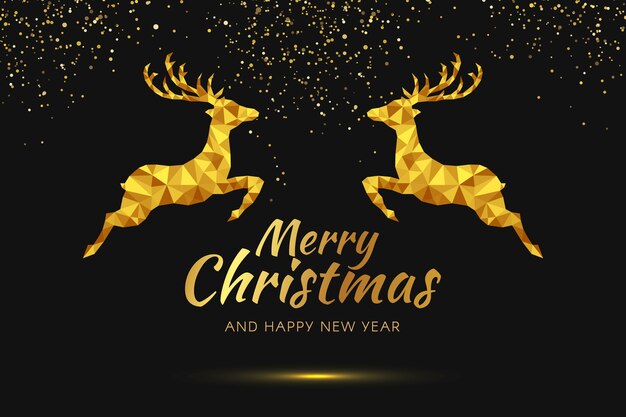 Concepto de fondo de Navidad en estilo poligonal