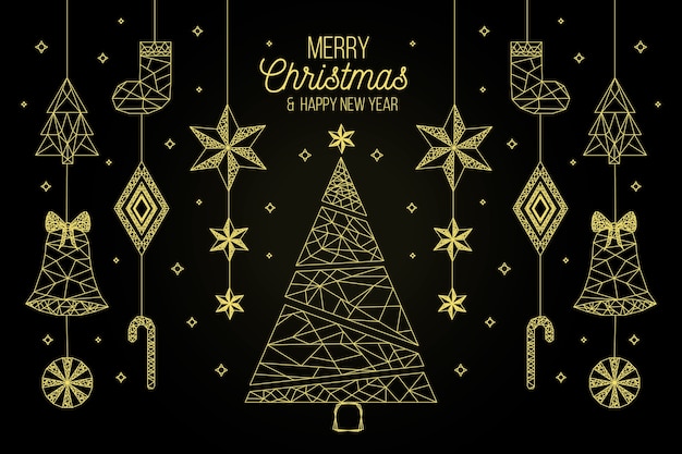 Concepto de fondo de Navidad en estilo poligonal