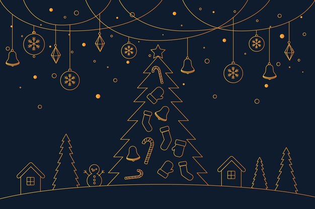 Concepto de fondo navideño en estilo esquema