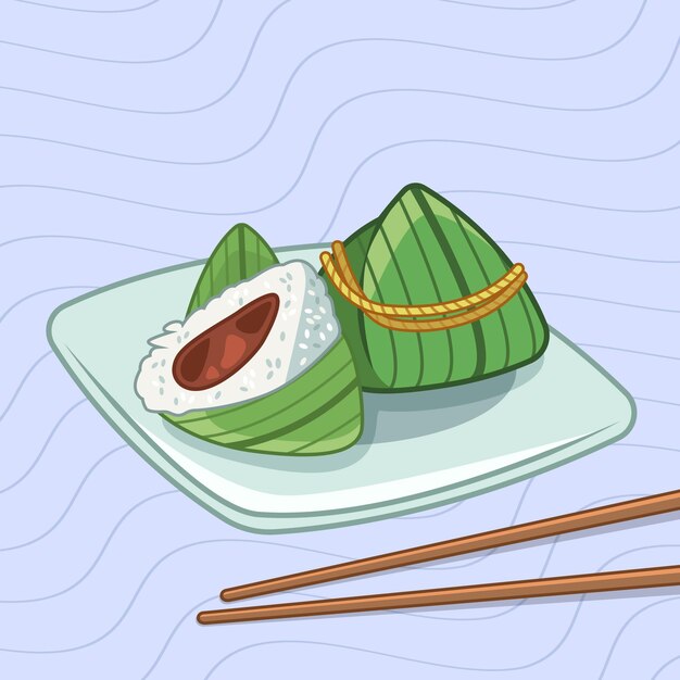 Concepto de fondo de pantalla de Dragon boats zongzi