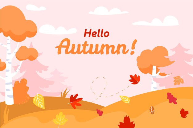 Concepto de fondo plano de otoño