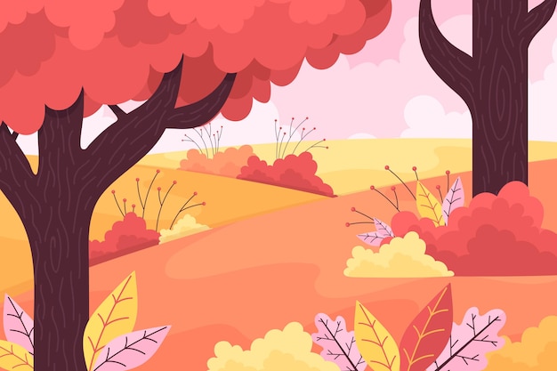 Concepto de fondo plano de otoño