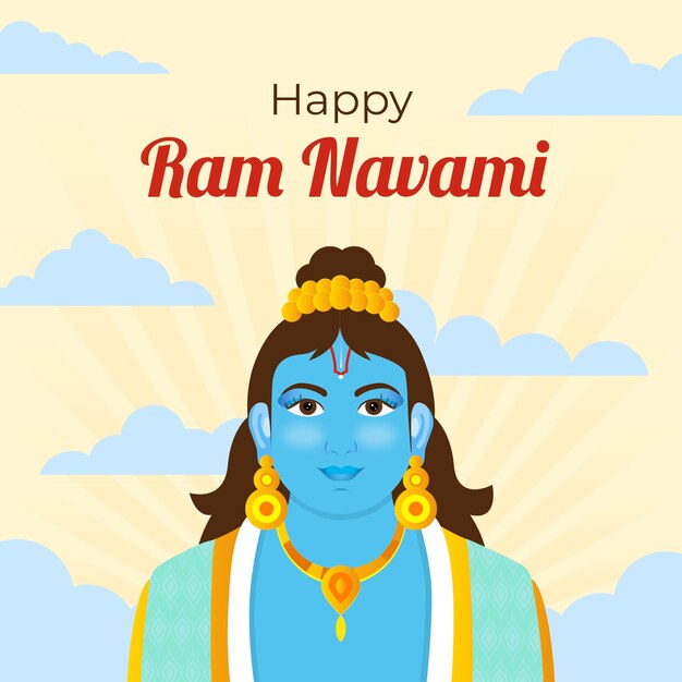Concepto de fondo plano ram navami