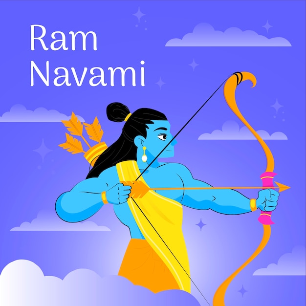 Concepto de fondo plano ram navami
