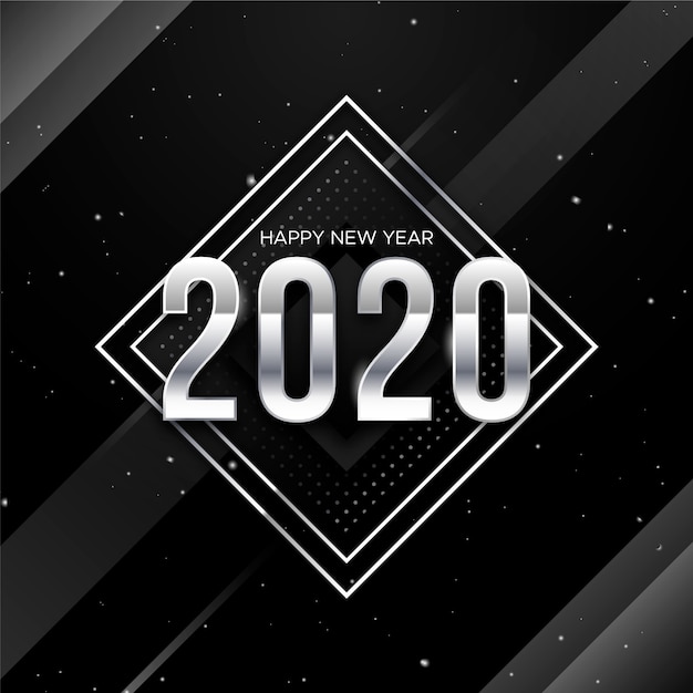 Concepto de fondo de plata año nuevo 2020