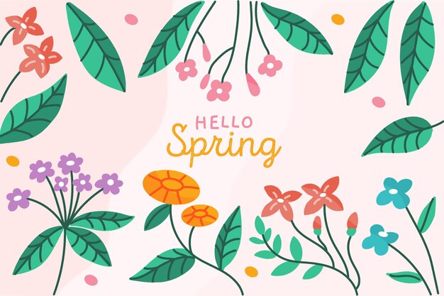 Concepto de fondo de primavera dibujado a mano