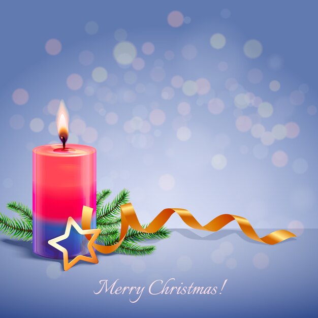 Concepto de fondo realista vela de Navidad