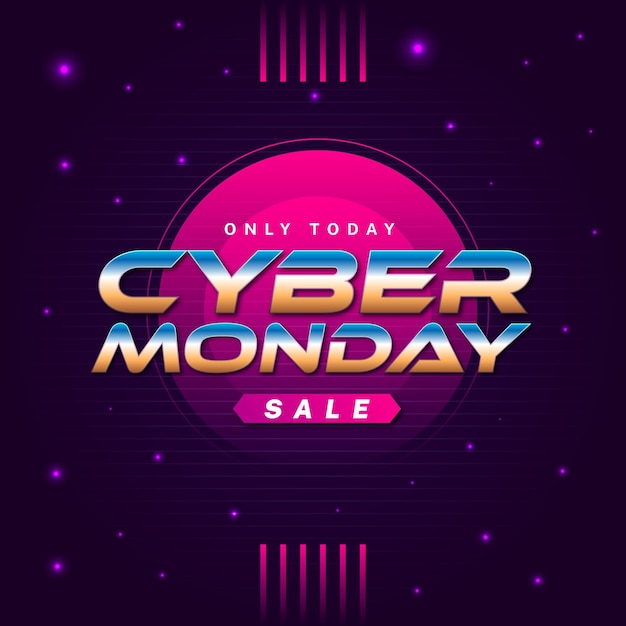 Concepto futurista retro del lunes cibernético